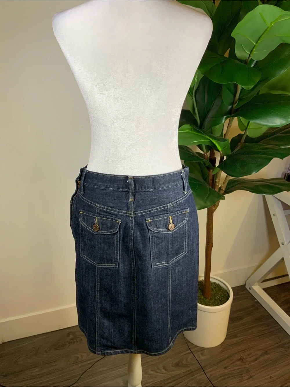 GAP Dark Indigo Denim Midi Skirt